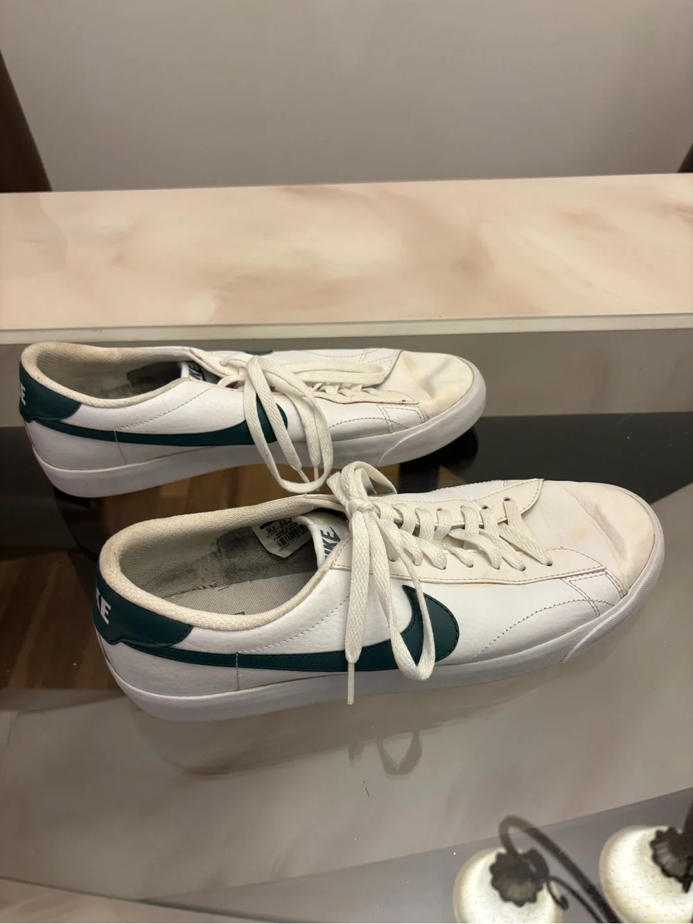 Size 10.5 - Nike Court Royale 2 Low White Dark Teal Green